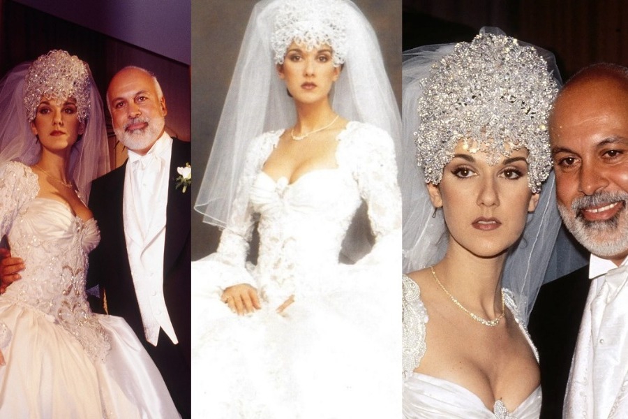 O γάμος της Celine Dion είχε αφήσει εποχή: Το headpiece φτιαγμένο με 2.000 κρύσταλλα Swarovski
