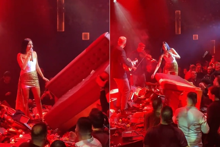 Αναστασία: Της πέταξαν καναπέ στην πίστα την ώρα που τραγουδούσε