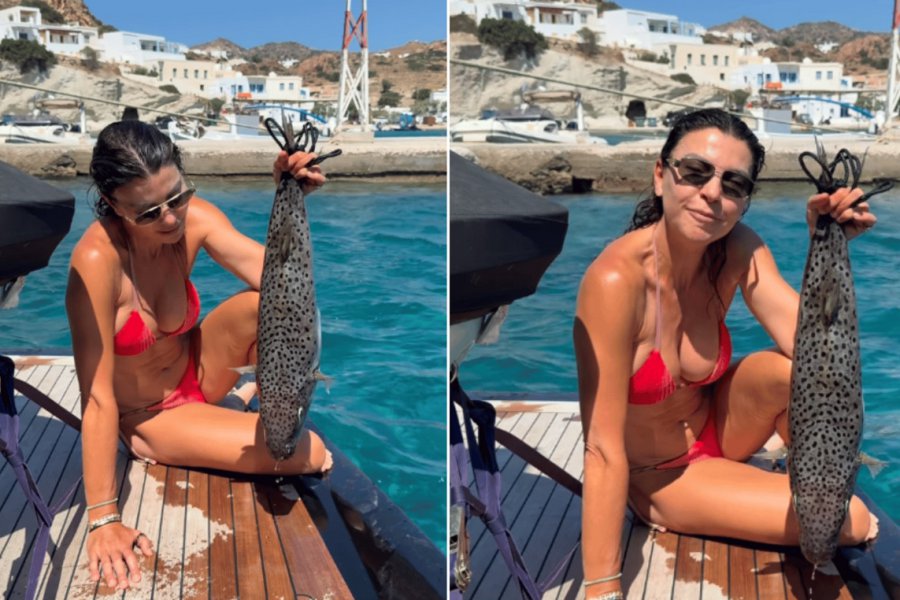 Μαρίνα Βερνίκου: Πόζαρε με λαγοκέφαλο στο χέρι