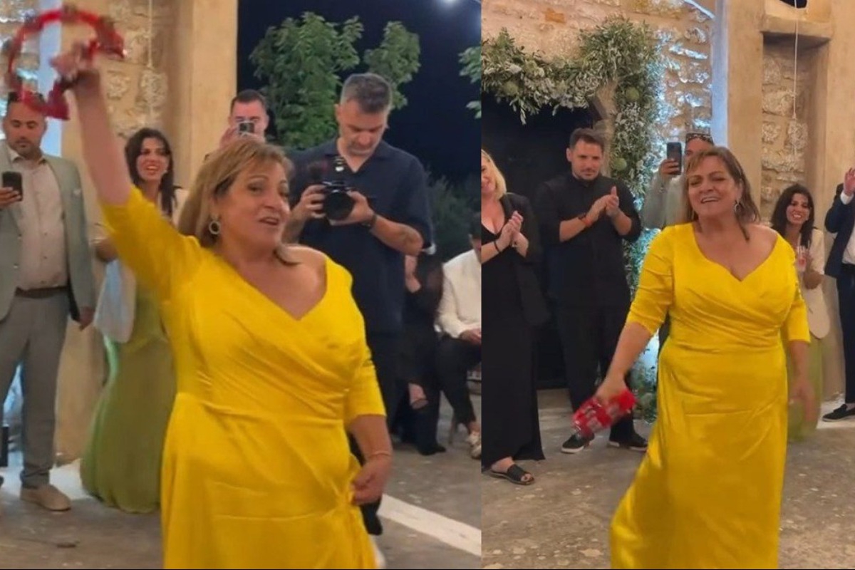 Βίκυ Σταυροπούλου: Ο ξέφρενος χορός αλά «Είσαι το Ταίρι μου» στον γάμο της Δανάης Μπάρκα (Βίντεο)